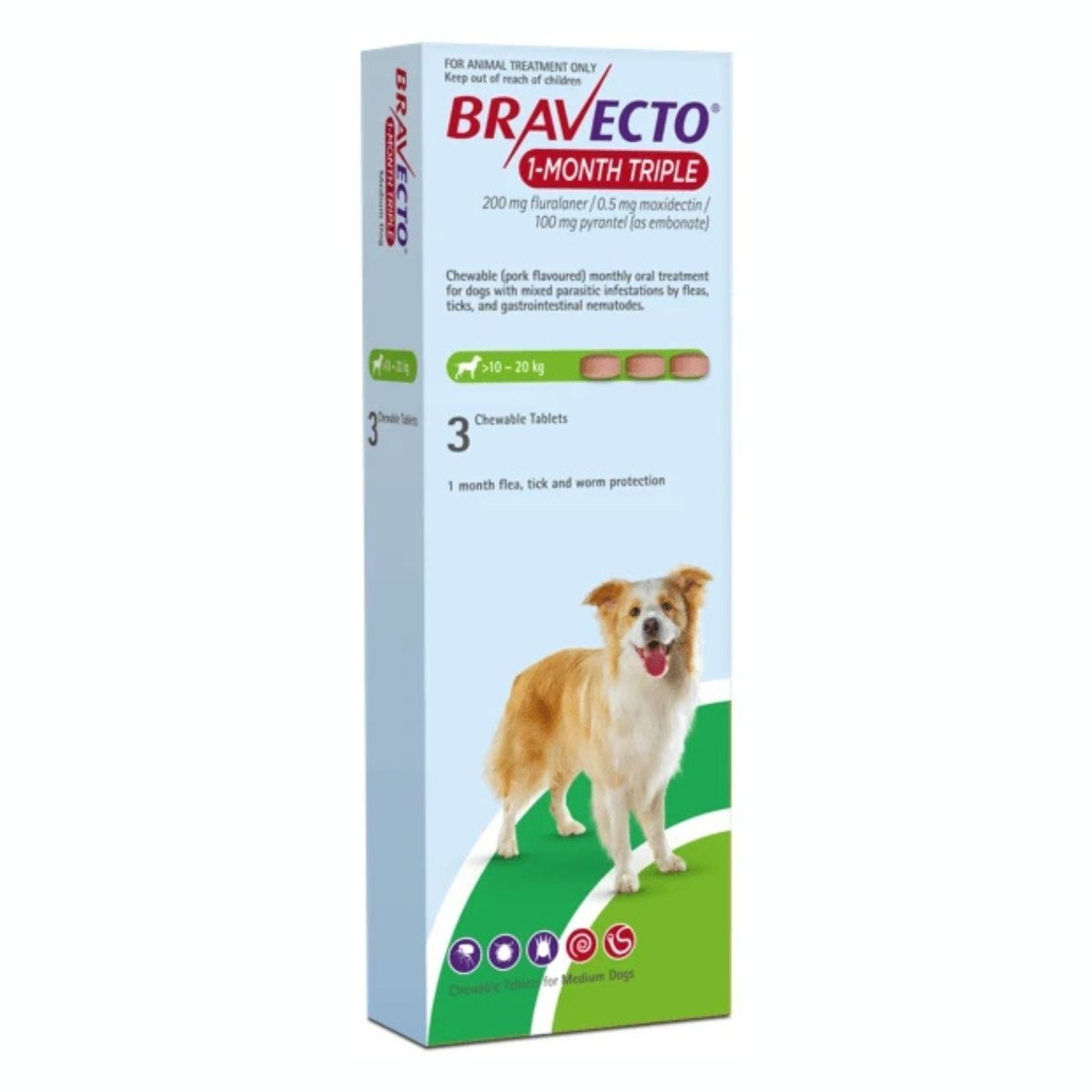 Bravecto 1-Month for Dogs - 3 Pack - Pet Supply
