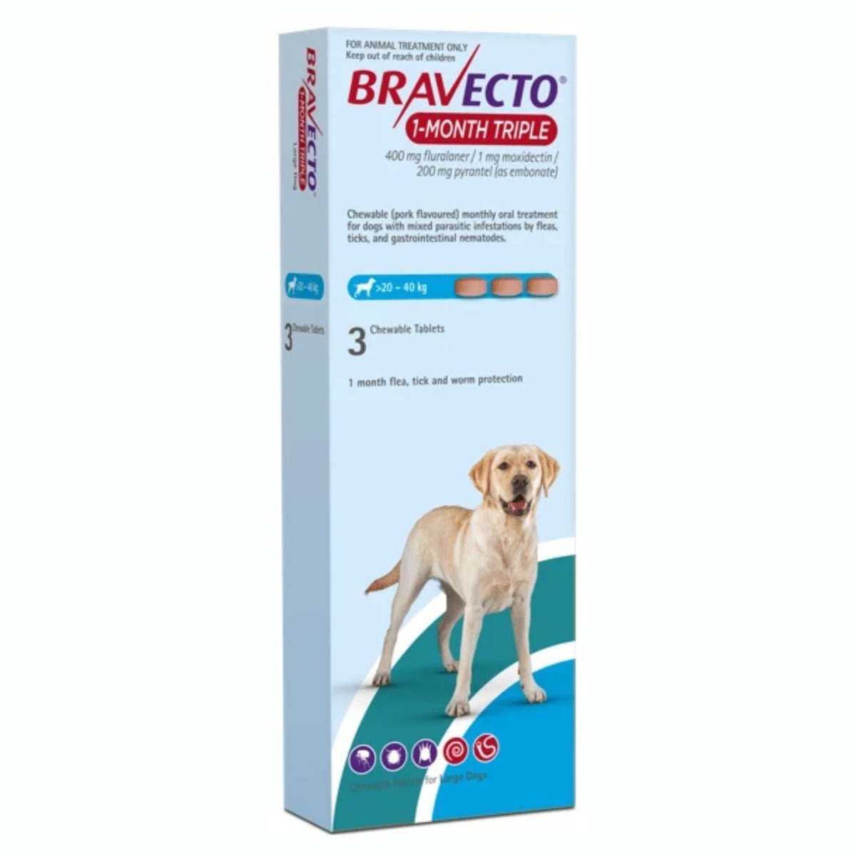 Bravecto 1-Month for Dogs - 3 Pack - Pet Supply