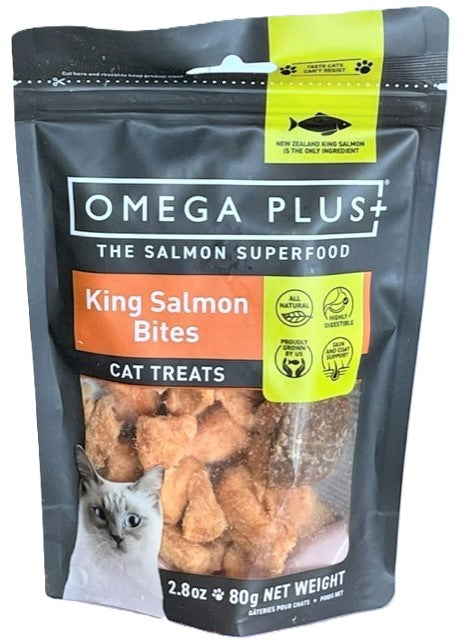 Omega Plus King Salmon Bites Cat Treat - 80g