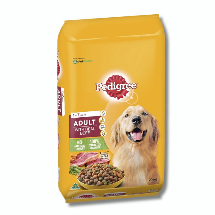 Pedigree Adult Real Beef Dry Dog Food - 20kg - Pet Supply