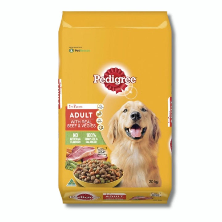 Pedigree Adult Real Beef & Veg Dry Dog Food - 20kg - Pet Supply