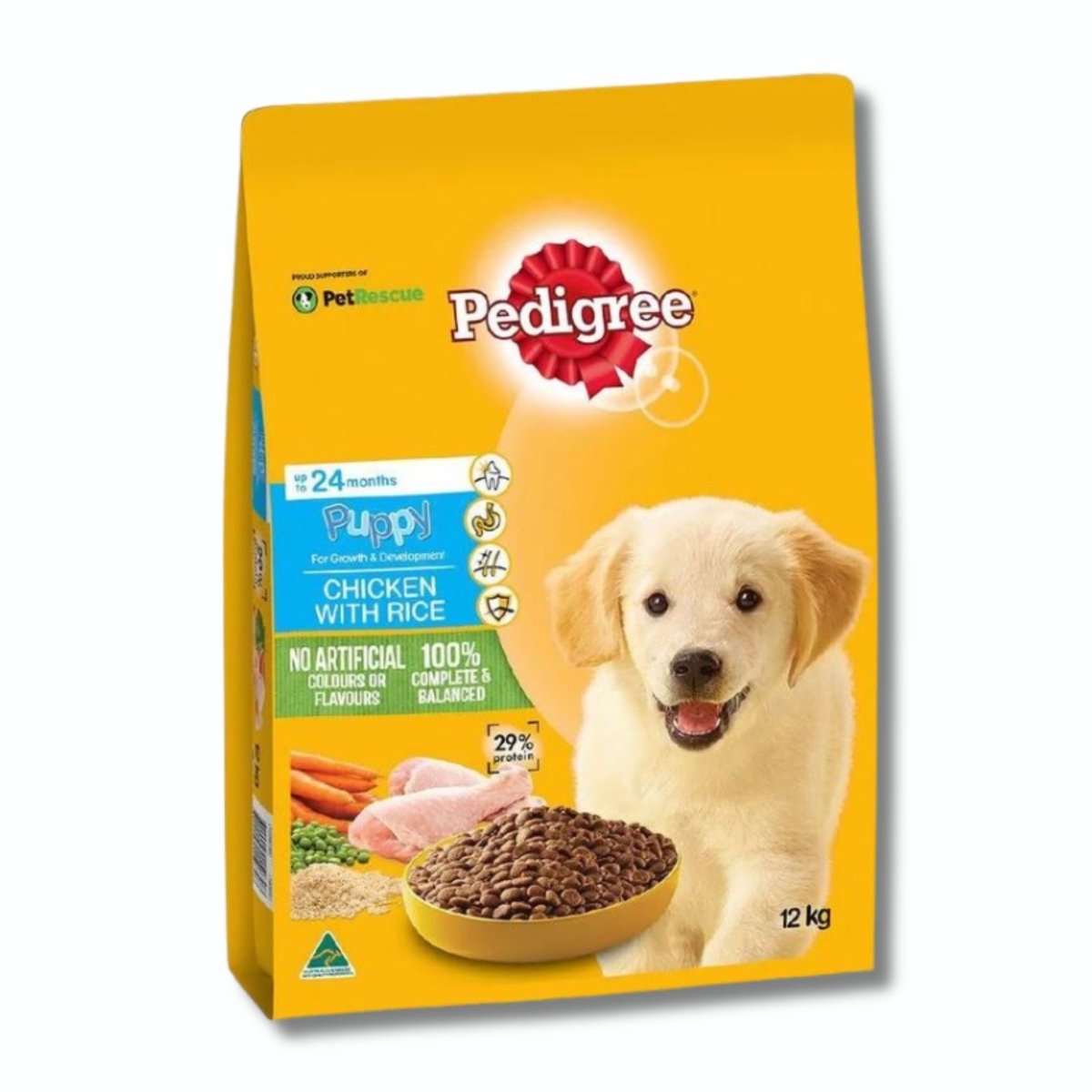 Pedigree Puppy Chicken & Rice Dry Dog Food - 12kg - Pet Supply