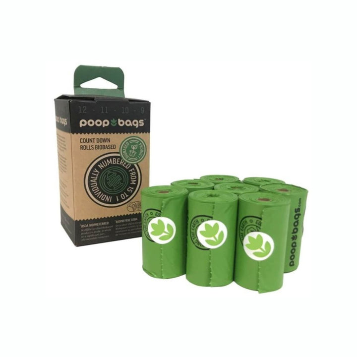 Poop Bag Countdown Rolls - Unscented (8 Rolls) - Pet Supply