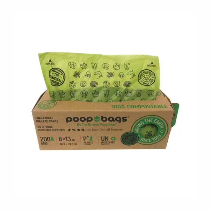 PoopBag Compostable Bulk Single Roll (200 Bags) - Pet Supply