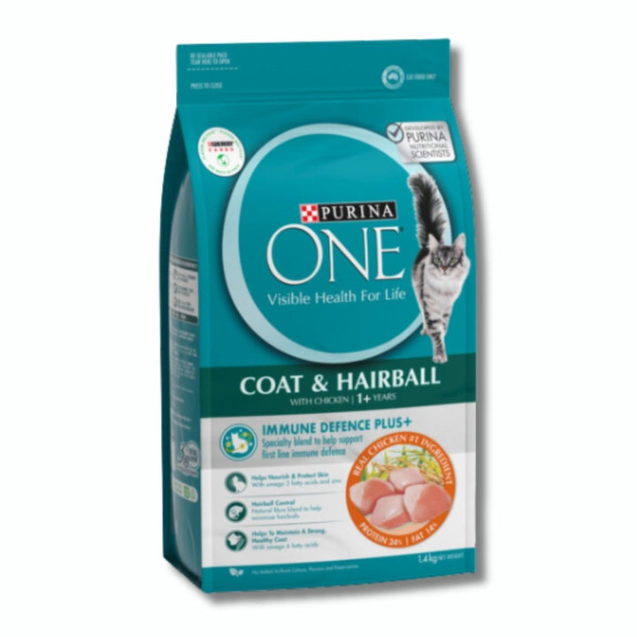 Purina One Cat Hairball Chicken Dry Cat Food - 1.4kg - Pet Supply