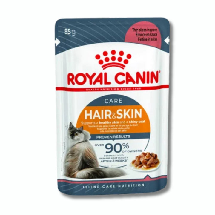 Royal Canin Hair & Skin Wet Cat Food in Gravy (85g x 12) - Pet Supply