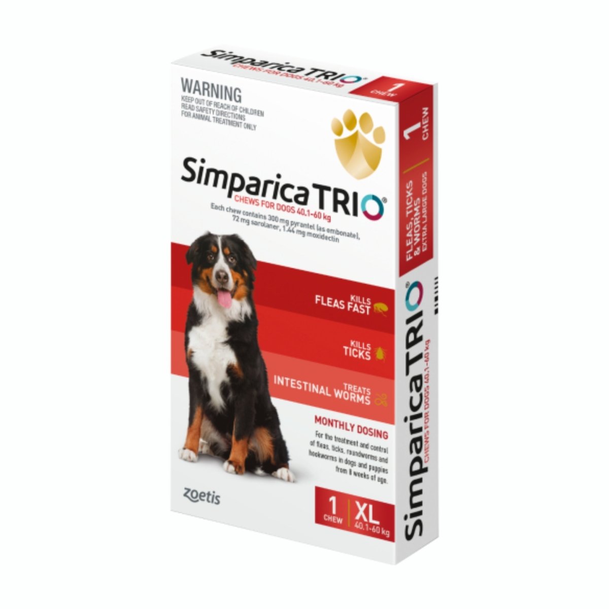 Simparica Trio Flea, Tick & Worm Treatment (1 pack) - Pet Supply