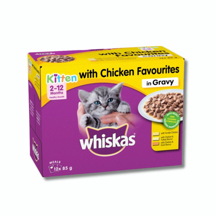 Whiskas Kitten Chicken in Gravy - 85g (Pack of 12) - Pet Supply