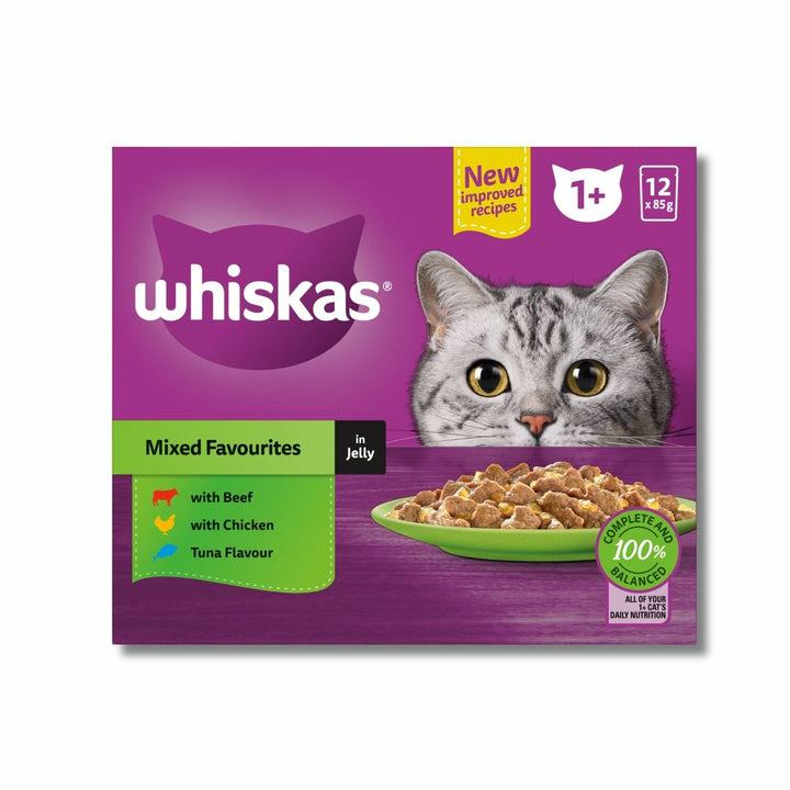 Whiskas Mixed Favourites Cat Food in Jelly - 85g (12 Pack) - Pet Supply